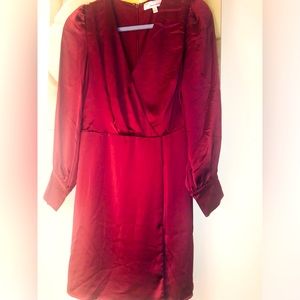 Adelyn Rae Burgundy Abby Wrap Dress Sz M